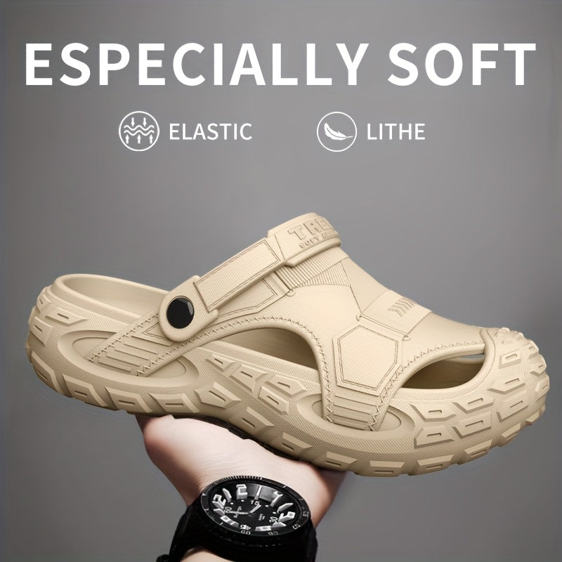 Zuecos de EVA de doble uso para hombre - Sandalias transpirables con agujeros de ventilación, suela antideslizante y diseño ligero para uso interior/exterior en verano, zapatillas de diario, sandalias casuales, ajuste cómodo