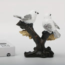 Elegante estatua de pájaro de resina blanca con detalles de rama dorada - Decoración de hogar inspirada en el estilo vintage, perfecta para espacios interiores y exteriores, agrega un toque de elegancia a cualquier jardín o patio, decoración de pájaros.