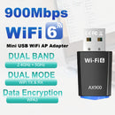 Adaptador Mini USB WiFi6 AX900 MCPIWOHY, Plug and Play, Banda Dual 2.4/5G, Sin Controladores, Compatible con SmartThings, Transmisor Receptor de Red de Alta Velocidad