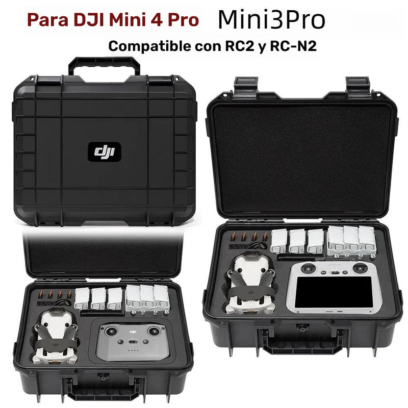 Estuche rígido para control remoto de DJI Mini 3/Mini 3 Pro/Mini 4 Pro, material plástico duradero, compatible con DJI RC/RC 2/RC-N2, color negro