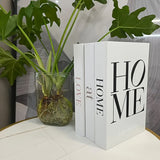 Juego de 3 Libros Decorativos - Estilo Contemporáneo de Libros Faux para Decoración del Hogar, Señales de Mesa de Papel con Texto en Inglés, Accesorios Decorativos Temáticos de Dirección para Exhibición en Estante - "Amor en Casa"