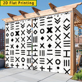 1/2 piezas Cortinas 2D Impresas para Exteriores - Lavables a Máquina, Incluye Ganchos, Perfectas para Patio, Pérgola o Decoración de Jardín, Sombra Todo el Año, Diseño Estilo Anime con Patrón Geométrico, Tela Duradera, Plano en 3D