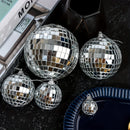 6 piezas de decoración colgante de bolas de disco de espejo | Adecuado para clubes, escenarios y fiestas de los 70. Bolas de disco plateadas - Decoración de verano para el Día del Padre.