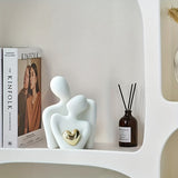 2 piezas de decoración para el hogar en resina para parejas, adornos modernos y minimalistas para estanterías, hechos a mano, diseño de estatuas, regalos hermosos para el amor