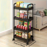 Carro de almacenamiento de PVC duradero con ruedas fáciles de mover - Organizador de cocina de varios niveles moderno, diseño seguro para gatos, ideal para dormitorio, cocina, baño - Blanco y negro, uso familiar de 40 personas, solución de almacenamiento