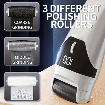 Amoladora Eléctrica de Pies y Pedicura - Dispositivo Robusto con Rodillo Seguro, Pantalla Digital Sin Deslumbramiento, Ideal para Hogar, Salón o Spa - Regalo Perfecto para Halloween, Navidad o Cumpleaños (/Blanco) - Carga USB-C, Batería de Litio, Herrami