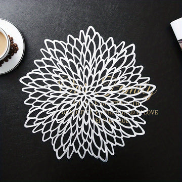 1 Juego De 4/6 Piezas, Manteles Individuales Huecos Metálicos De Vinilo Prensado Para Mesa De Comedor, Centro De Mesa De Boda, Manteles Individuales Decorativos Redondos, Protección De Mesa, Decoración De Mesa De Comedor De Cocina Para El Hogar