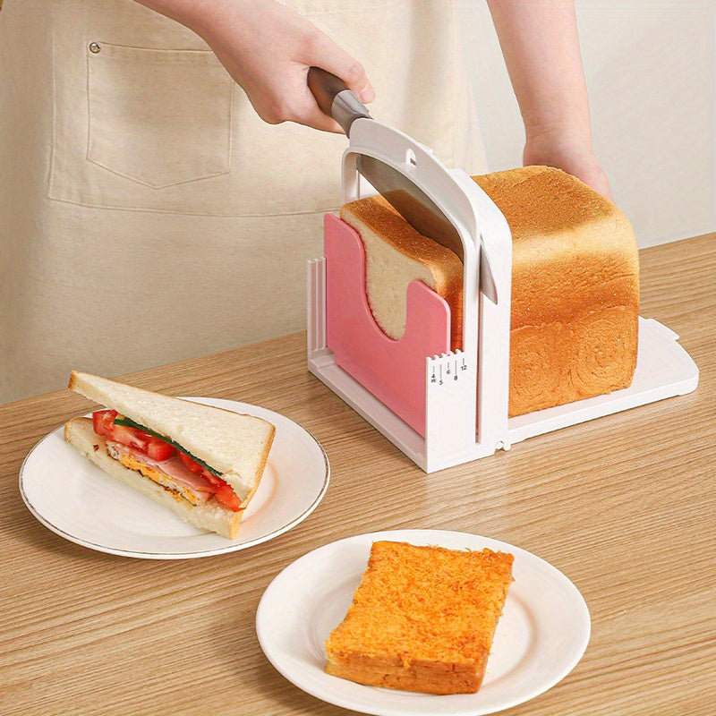 1pieza Estilo Japonés Rebanadora de Pan Manual - Cortadora de Bagel de Plástico, Molde de Rebanado de Tostada Sin Carga, No Requiere Batería, Gadgets de Cocina para Pan y Bagels Rebanados