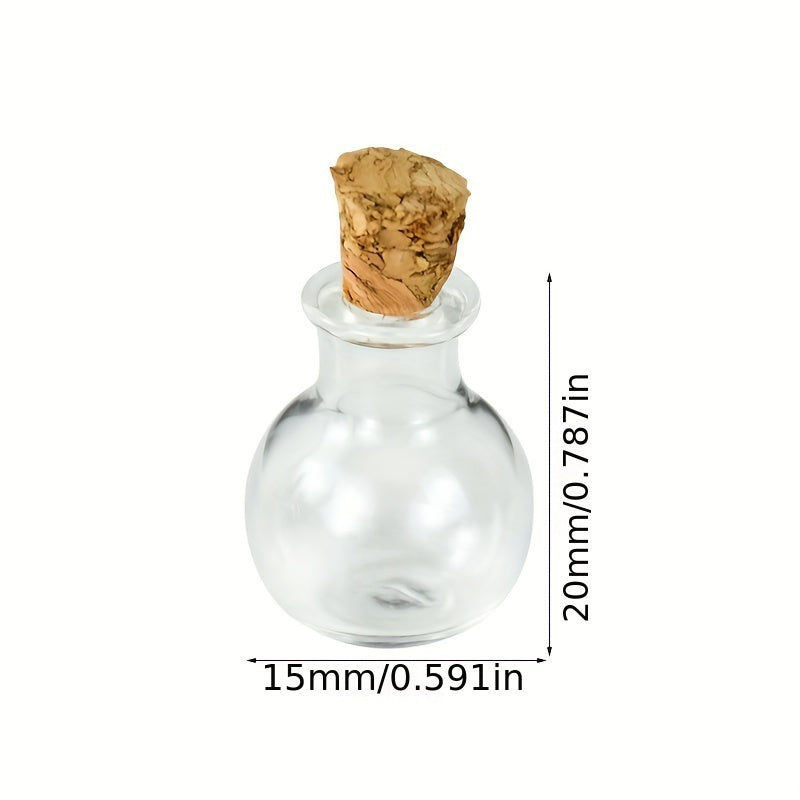 30 piezas de botellas de vidrio miniatura con tapa de corcho - Estilo bohemio, transparente, suministros de botellas de deseo DIY para bodas, cumpleaños y fiestas, solo lavado a mano, decoración de fiestas | Estilo bohemio | Acabado brillante