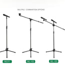 Soporte de piso portátil ajustable para micrófono de trípode - Material ABS duradero, conector XLR, ideal para batería, guitarra, violín - Negro, equipo de escenario | Configuración de escenario moderna | Soporte de altura ajustable