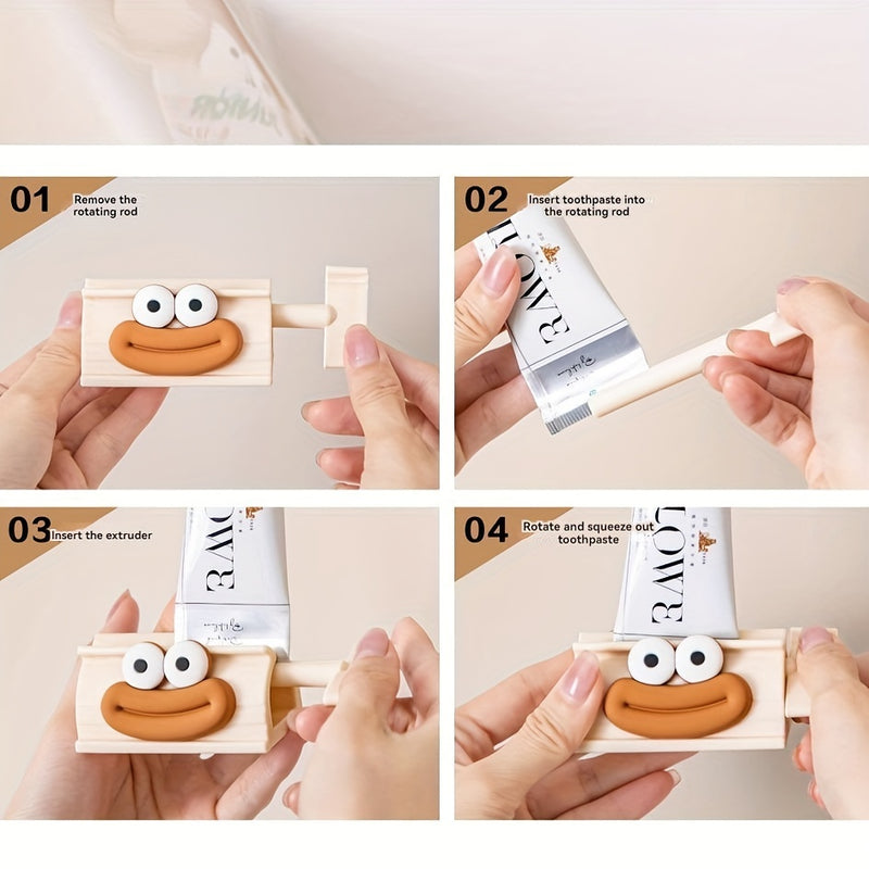 Dispensador de Pasta de Dientes [Elección Popular] - Diseño de Boca Grande y Lindo, Accesorio de Baño Manual para un Uso Fácil de la Pasta de Dientes