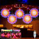 Luces LED de Fuegos Artificiales, 4 pzas Luces LED de Fuegos Artificiales Alimentadas por USB con Acabado Cepillado, 8 Modos de Iluminación, Montables en Pared, Luces de Hadas Colgantes de Plástico para Iluminación Decorativa Interior/Exterior