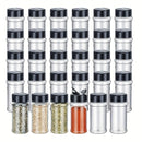 6pcs/16pcs Tarro de Especias de Plástico PET Duradero de 5oz (150ml) con Doble Tapa - Hermético, a Prueba de Fugas, Contenedor de Condimentos, Adecuado para Cocina y Barbacoa al Aire Libre