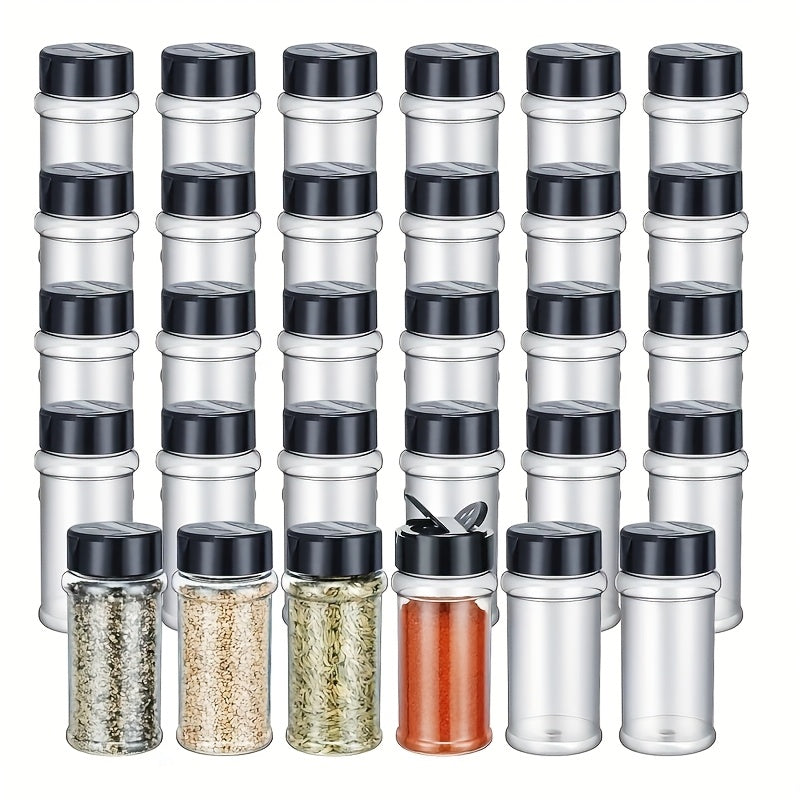 6pcs/16pcs Tarro de Especias de Plástico PET Duradero de 5oz (150ml) con Doble Tapa - Hermético, a Prueba de Fugas, Contenedor de Condimentos, Adecuado para Cocina y Barbacoa al Aire Libre