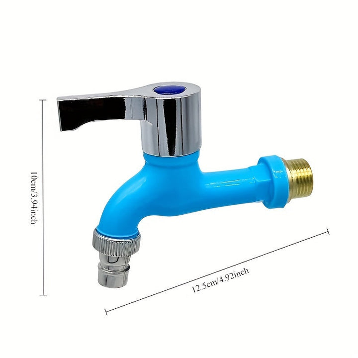 1pc Grifo de Agua Fría de Plástico Duradero con Mangos Cromados - Disponible en Negro, Azul, Verde, Blanco, Rojo, Naranja - Ideal para Uso Doméstico