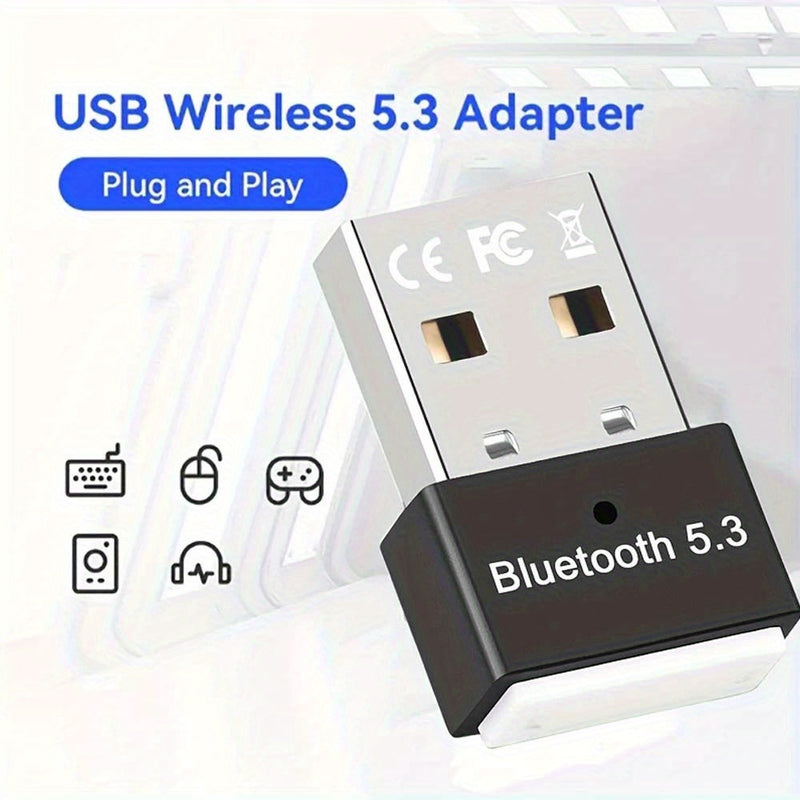 Adaptador y receptor inalámbricos USB 5.3 para portátil, auriculares, teclado, ratón, altavoz - Plug and Play, compatible con Windows 11/10/8.1, alimentado por USB, voltaje de funcionamiento ≤36V, conectividad inalámbrica, accesorios para portátil | Dise