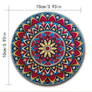 Juego de 8 Posavasos de Madera con Diseño Mandala, Esenciales para Reuniones Festivas, Ideales para Bares, Oficinas y Hogar, Tamaño 10 cm x 10 cm