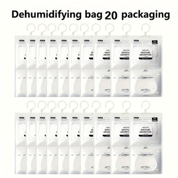 25/20 (Versión Extra) 70,54/56,43 oz Desecante, Bolsa Absorbente de Humedad Colgante - Perfecta para Armarios, Dormitorios y Baños. El Diseño de la Bolsa Absorbente de Humedad Colgante. Artículos Domésticos Resistentes al Humo para Dormitorios.
