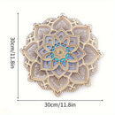 Luz nocturna LED de ambiente mandala de madera, regalos creativos tallados tridimensionales, artesanías colgantes de decoración para el hogar, regalos de Navidad, cumpleaños