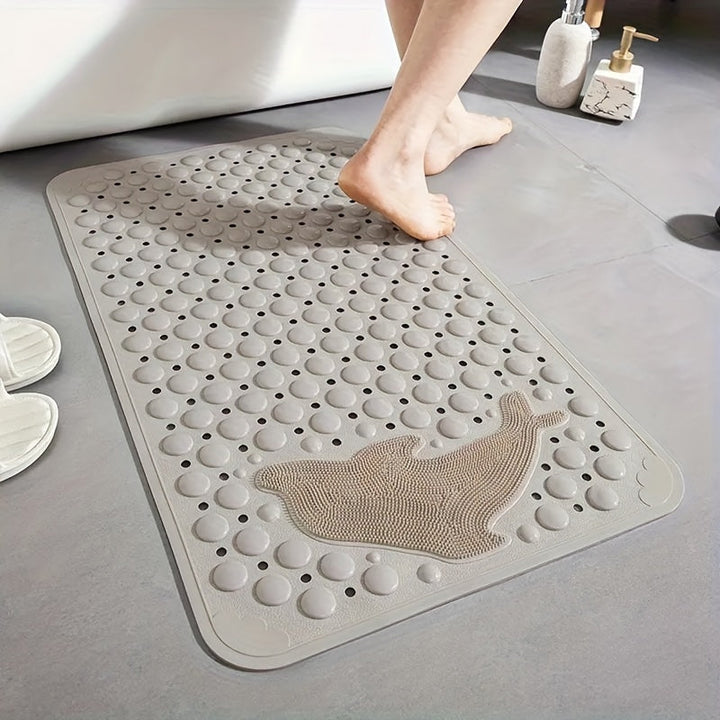 1pc Alfombra Antideslizante para Baño, Tapetes de Ducha con Ventosas, Alfombrilla Anti-Caída Lavable a Máquina con Agujeros de Drenaje, Alfombra de Masaje para Pies en la Ducha, Alfombra Doméstica para Suelo con Ventosas