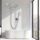 Juego de cabezal de ducha de acero inoxidable oculto, cabezal de ducha manual simple para baño, ducha de lluvia para hogar, cabezal multifuncional con micro burbujas, incluye soporte, divisor de agua de 3 vías y manguera, juego completo de cabezal de duc