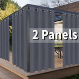 Cortinas para exterior, 2 paneles, premium para privacidad y resistencia al clima, con ojales, ideales para pórticos, pérgolas y cabañas