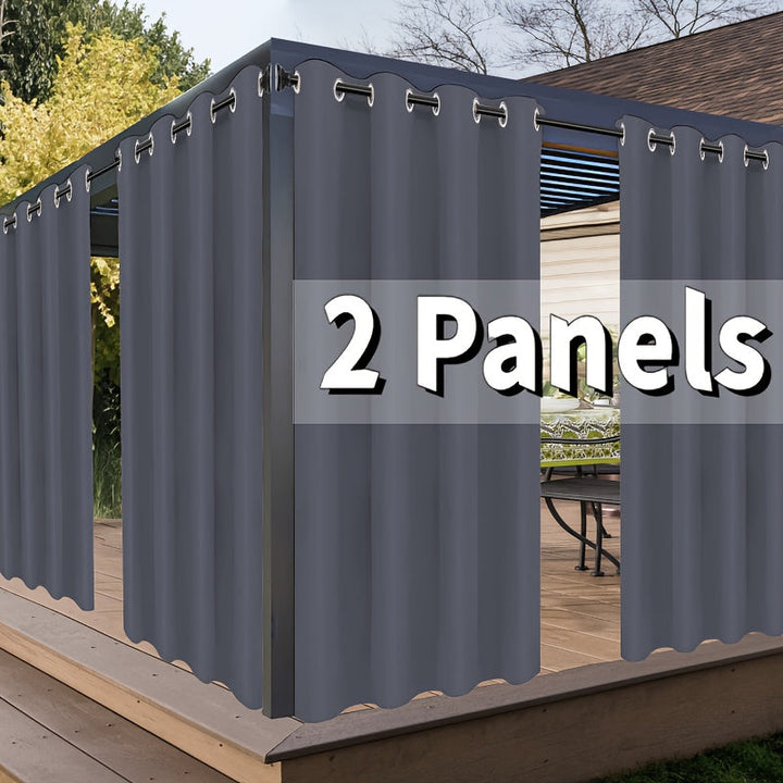 Cortinas para exterior, 2 paneles, premium para privacidad y resistencia al clima, con ojales, ideales para pórticos, pérgolas y cabañas