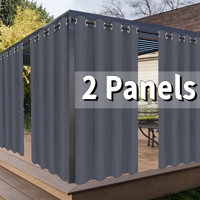 Cortinas para exterior, 2 paneles, premium para privacidad y resistencia al clima, con ojales, ideales para pórticos, pérgolas y cabañas