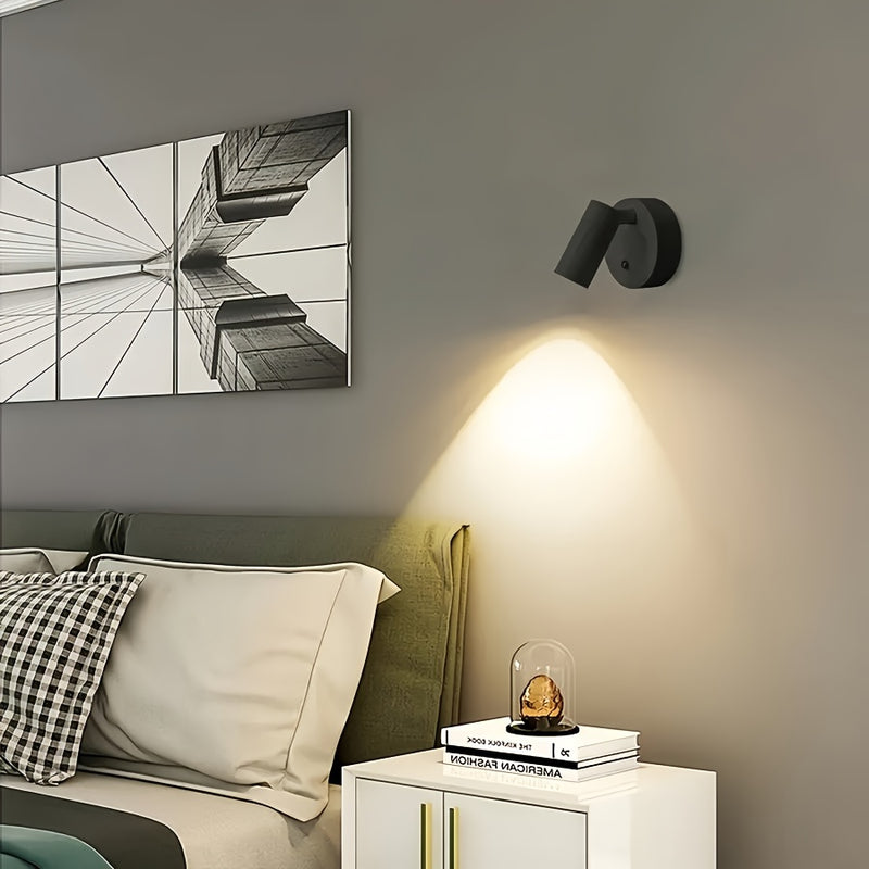 2 luces de pared inalámbricas con imán - Luz nocturna recargable con alimentación USB, encendido automático/apagado, regulable y ajustable para dormitorio, sala de estar, oficina - Diseño negro elegante, luz de pared recargable, luz nocturna para dormito