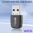 Adaptador sin varillas WiFi6 USB de 286Mbps, adaptador LAN sin varillas para portátil y escritorio, 2.4Hz, compatible con protocolo 802.11ax, penetración fuerte en 2.4GHz, transmisión más lejana, mejor cobertura, rendimiento óptimo en paredes, solo compa