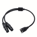 Adaptador de Cable Dual XLR a RJ45 - Negro, Extensión Macho/Hembra para la Serie de Controladores DMX-CON, Convertidor Ethernet con Múltiples Conectores, Diseño Duradero y Flexible para Sistemas de Sonido e Iluminación