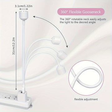 LISHUMEI 360° Lámpara de uñas de gel LED ajustable en forma de U - Lámpara de manicura de curado rápido con alimentación USB portátil con luz suave para salón y DIY, blanco, lámpara de uñas, equipo de salón, diseño elegante, plástico duradero