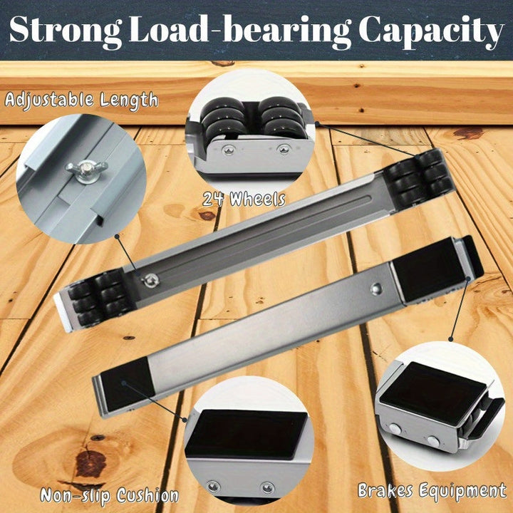 2 piezas de carrito de electrodomésticos de 24 ruedas de alta resistencia con cojín antideslizante y frenos - No se necesita para refrigerador, lavadora, secadora - Estructura de metal sólida, asas ergonómicas, bandeja de suelo duradera para una organiza