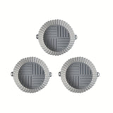 1pc Bandeja de Horneado Reutilizable para Freidora de Aire - Tapete Redondo Antiadherente de PET Alimenticio con Diseño Multicompartimento para Frituras Saludables, Galletas y Ala de Pollo & Snacks - Accesorio de Cocina Fácil de Limpiar