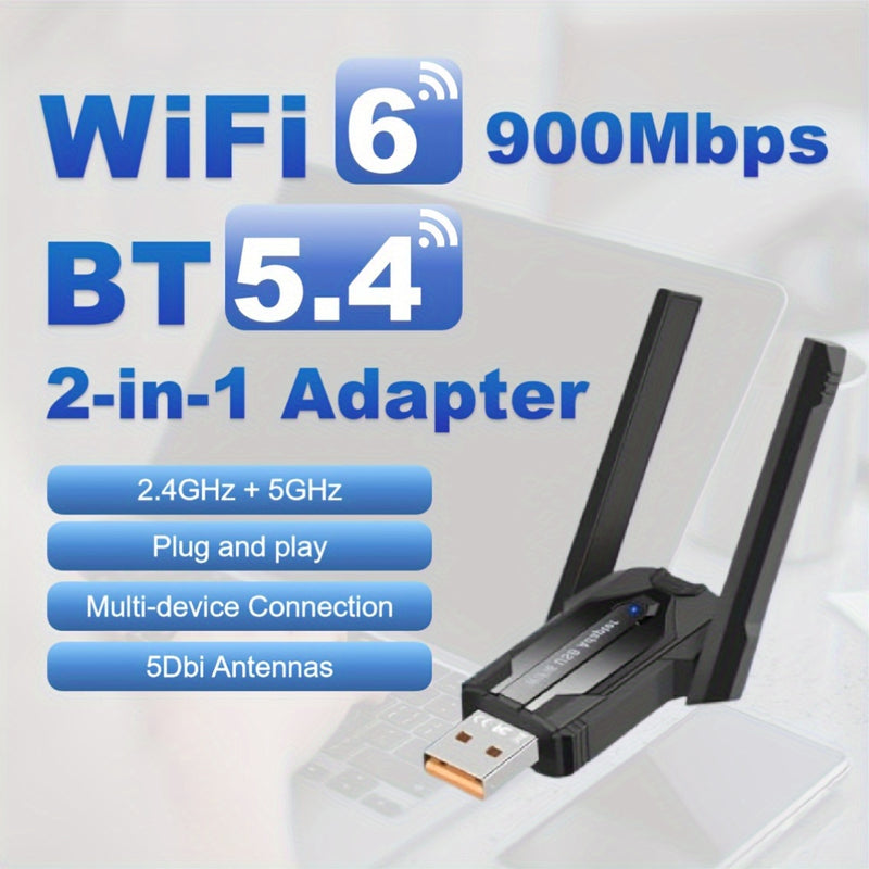 Tarjeta de red inalámbrica MCPIWOHY de doble banda 5G y WiFi 5.4, conexión USB, transmisor y receptor AP, plug & play, sin necesidad de controladores, para PC y laptop