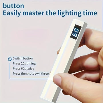 Mini Lámpara de Uñas Portátil con Pantalla LCD - Secador LED para Uñas, Alimentación USB, Diseño Compacto y Duradero en Rosa y Blanco, Ideal para Manicura y Pedicura, Equipo para Gel, Accesorio de Belleza para Hogar o Salón