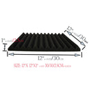 50 piezas de Paneles Cuña de Espuma Acústica VIBuilt - 30cm x 30cm x 2.5cm, Negros y Rojos para Estudio, Paneles Insonorizantes para Grabación, Instrumentos y Reducción de Ruido, Instalación Fácil, Diseño Modular