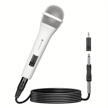 Micrófono Dinámico Unidireccional con Cable para Karaoke - Micrófono de Conexión Directa para Máquina de Karaoke, Amplificador y Altavoz - Para Cantar, Hablar en Público y Fiestas