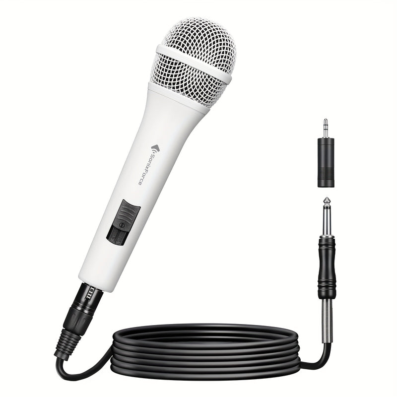 Micrófono Dinámico Unidireccional con Cable para Karaoke - Micrófono de Conexión Directa para Máquina de Karaoke, Amplificador y Altavoz - Para Cantar, Hablar en Público y Fiestas