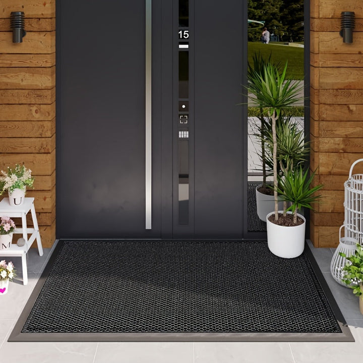 Tapete de entrada de PVC premium, alfombra antideslizante para interiores y exteriores, tapete de bienvenida duradero y de lujo para hogar y uso comercial, fácil de limpiar solo con lavado a mano