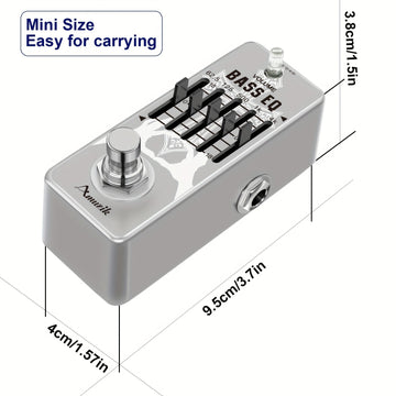 Amuzik Pedal de EQ para Bajo - Ecualizador Gráfico Profesional de 5 Bandas con True Bypass, ±18dB por Banda, Controles de Frecuencia (62.5Hz/125Hz/500Hz/1kHz/4kHz), Construcción Robusta para Guitarra Eléctrica, Compatible con Pedalboards - Para Principia