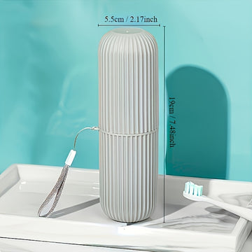 Juego de cepillo de dientes portátil para viajes y hogar - incluye vaso para enjuague bucal y caja de pasta dental, diseño compacto, ahorra espacio, ideal para cuidado dental en movimiento, regalo perfecto para viajes - Adecuado para las cuatro estacione