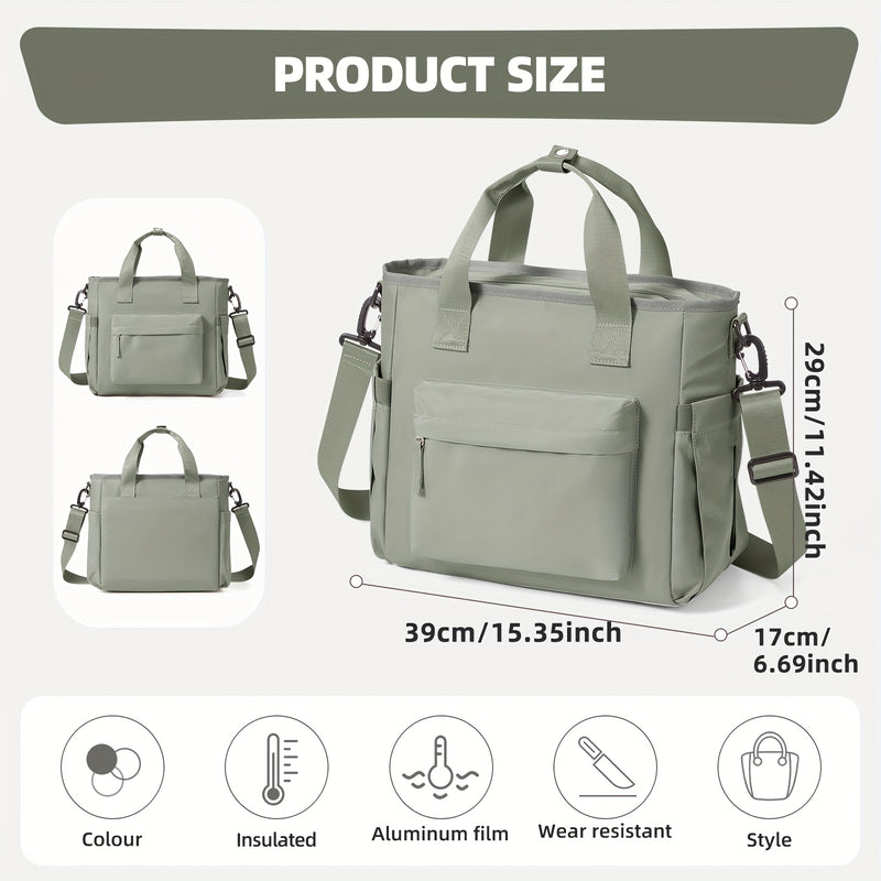 Nevera Térmica Reutilizable para Hombres y Mujeres, Bolsa de Almuerzo Aislada Antifugas con Correa de Hombro, Ideal para Trabajo, Picnic, Camping, Escuela o Playa – Regreso a Clases
