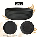 6 piezas de platos redondos de PP, patrón rayado, tema de vacaciones, seguro para lavavajillas, para hogar, picnic, camping, fiesta, RV, cocina y dormitorio