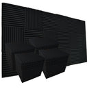 52 piezas de paneles de espuma acústica negra SMOLL, 12"x12"x1" cuña, insonorización para estudio, piano, sala de música, KTV, reducción de eco, absorción de ondas sonoras de frecuencia media-alta, cinta adhesiva nano incluida.