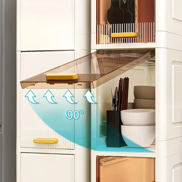 [Gabinete Impermeable de 4 Niveles] Gabinete de Almacenamiento Rectangular de Plástico Impermeable y a Prueba de Polvo de 4 Niveles - Ideal para Juguetes, Snacks, Ropa con Acabado Pintado