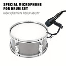 Tom Snare Evolution Micrófono Dinámico para Batería - Cardioid con Cable XLR/USB, Soporte Ajustable y Clip de Sujeción Seguro, Construcción Metálica Duradera para Grabación Profesional y Shows en Vivo -