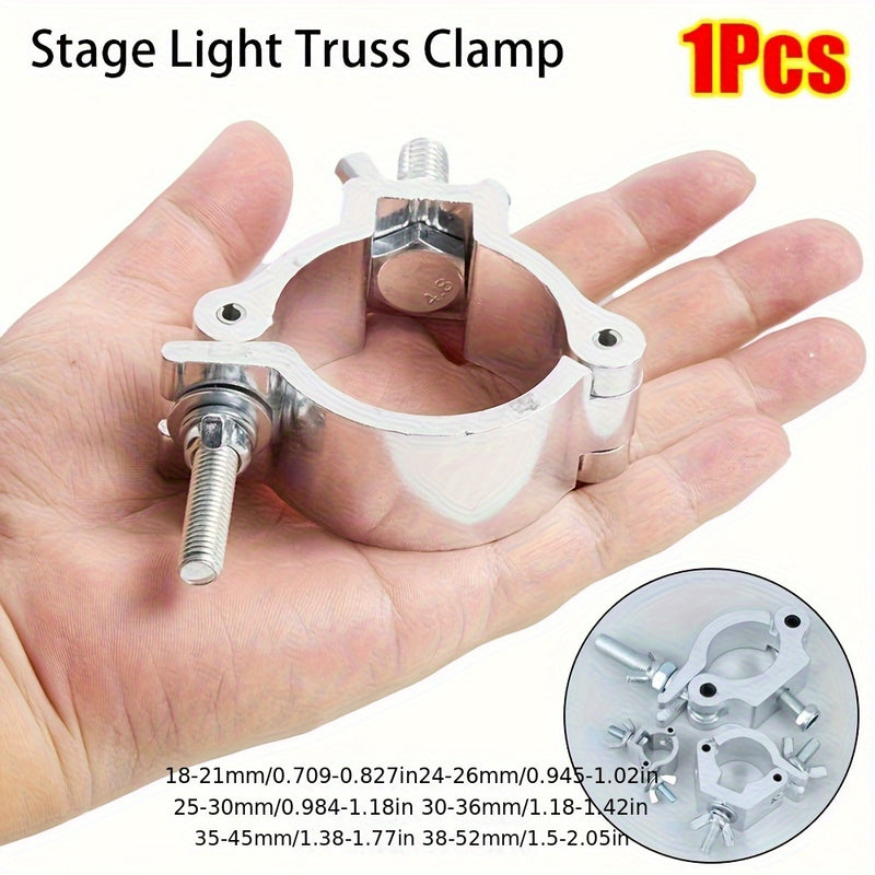 1pc Abrazadera de Aleación de Aluminio para Luces de Escenario, Soporte Rápido y Duradero con Clip, Ganchos Colgantes Plateados 18-21mm 38-52mm para LED PAR, Spotlights y Cabezales Móviles