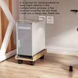 Soporte de Madera para Computadora Móvil con Ruedas - Estante Ajustable Vertical para Almacenamiento en Casa y Oficina, Unidad de Cubo de Madera Dura, Organizador Multinivel para Computadoras y Accesorios