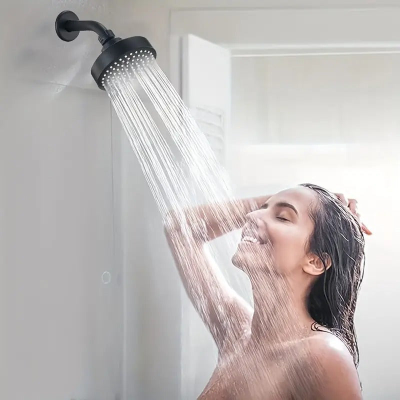 1 unidad de cabezal de ducha redondo de lluvia de alta presión de 9.91 cm - Plástico duradero, fácil instalación, diseño ahorrador de agua, suave para el cabello y la piel, ideal para uso en baños domésticos, accesorios de baño, cortina de ducha, cabezal